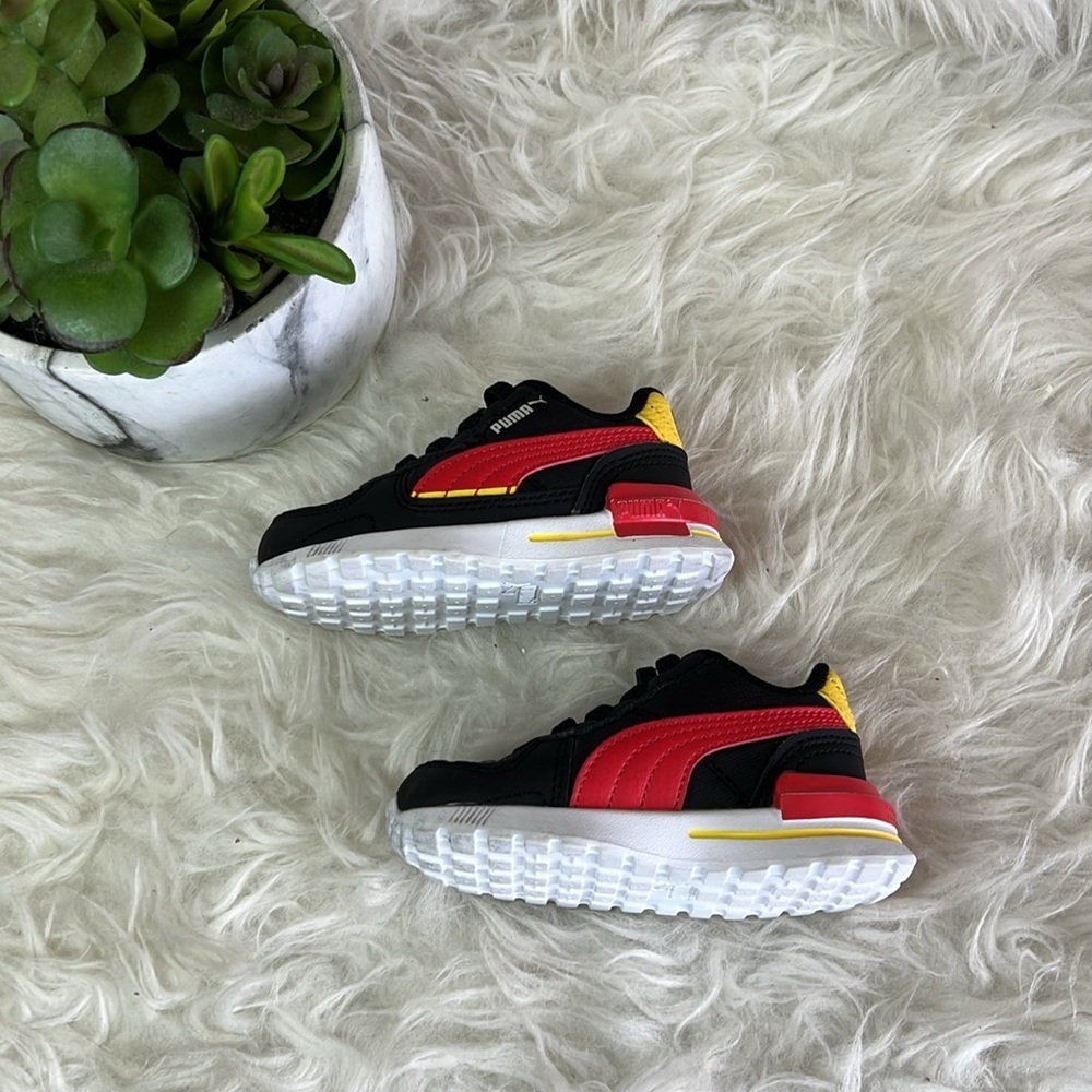 Puma Infant/Toddler Boys Graviton Tech AC INF Black/Red Sneakers Size US 5C - Picture 7 of 16